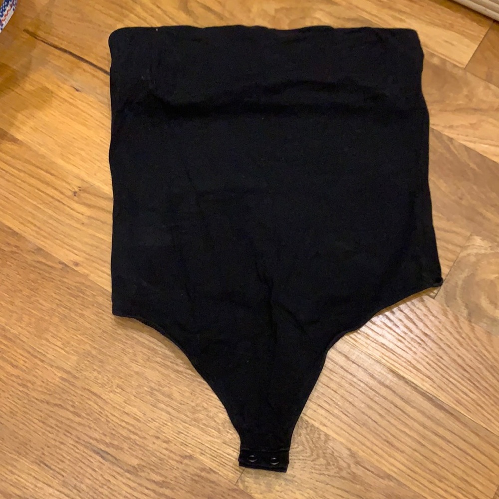 Black bandeau body suit
